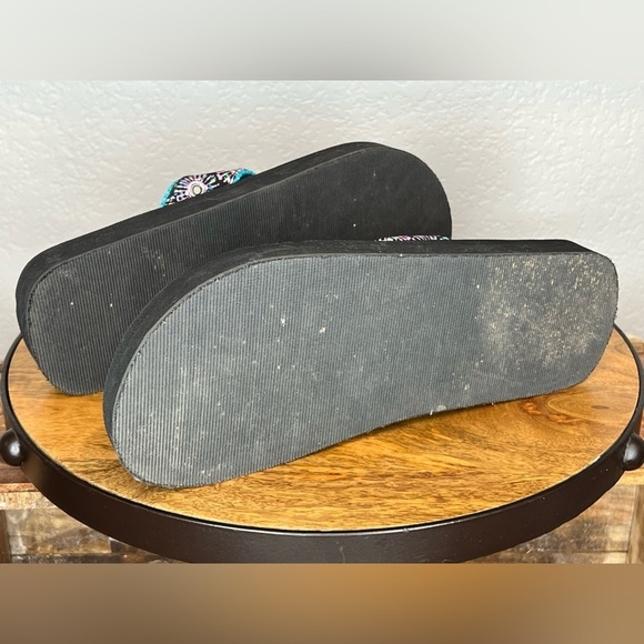 282. Capelli of New York Thong Sandals Black/Teal 9 - Picture 5 of 8